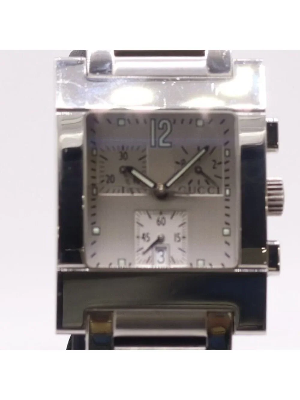 Gucci Quartz Date Chronograph Silver Dial Watch